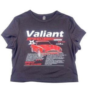 SHEIN Valiant Speed Graphic Crop T-Shirt Black XL Excellent